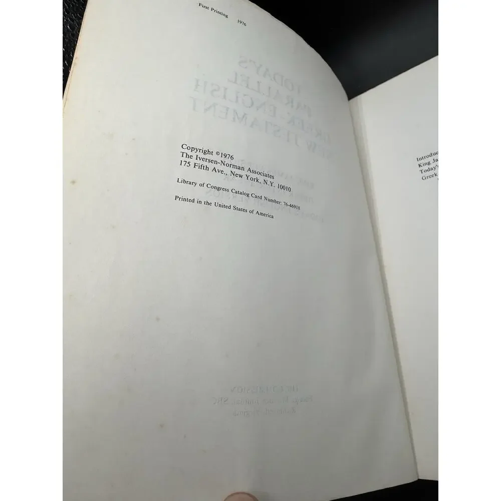 Today’s Parallel Greek-English New Testament King James Greek Interlinear 1976